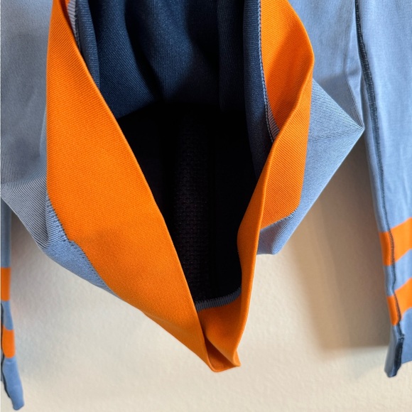 Tory Burch Sport Hoodie Seamless Navy Hooded Zip Pullover Top - Picture 7 of 16